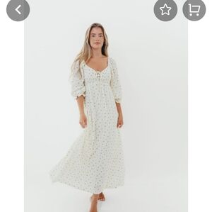 Elegant Cream Floral Dress